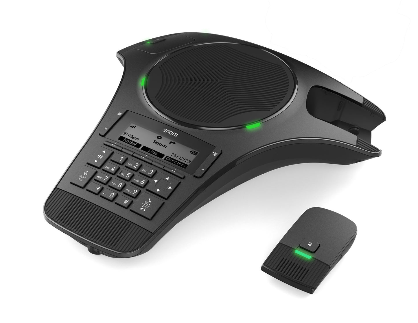 Snom C620 Conference system, 2 Detachable wireless microphones Wireless due to DECT Range 50m Up to 24 hours talk time Up to 28 days standby