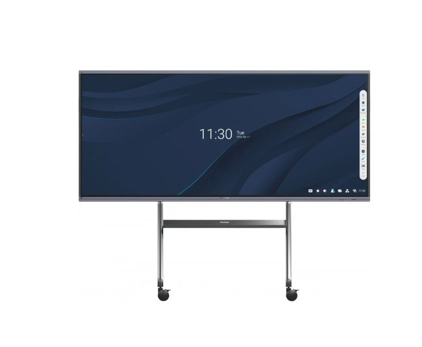 ViewSonic VB-STND-009 Slim Trolley Cart for 55 ft to 105 ft Display, Streamlined, height-adjustable design, 360 degree silent wheels with quick-release brakes