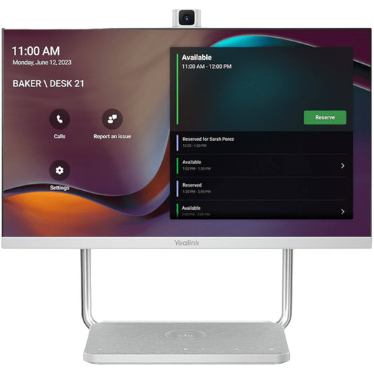 Yealink DeskVision A24 Microsoft Teams Display For Personal Collaboration, 24 ftTouch Screen, 4K Camera, Built-in Audio, Wireless Charging