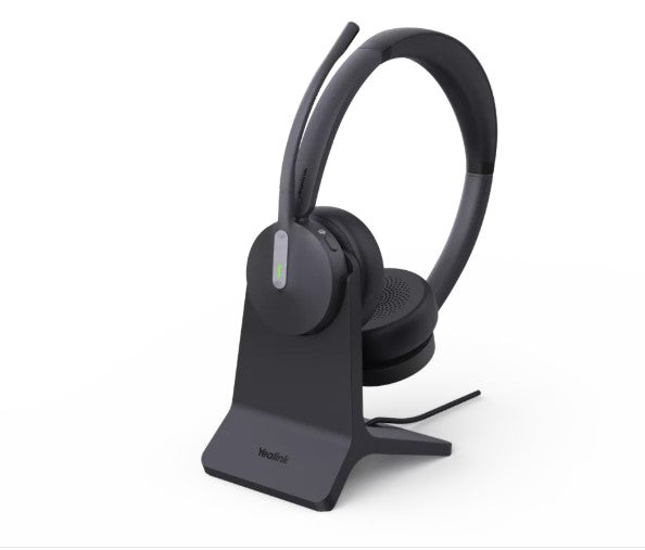 Yealink BH70 Bluetooth Wireless Dual Headset with Stand Teams USB-C A, 3 mic noise cancellation Talk time up to 35h BT51 C Dongle with Type A Adapter