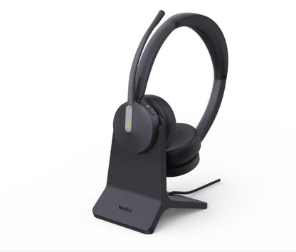 Yealink BH70 Bluetooth Wireless Dual Headset with Stand Teams USB-C A, 3 mic noise cancellation Talk time up to 35h BT51 C Dongle with Type A Adapter