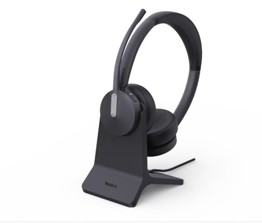 Yealink BH70 Bluetooth Wireless Dual Headset with Stand Teams USB-C A, 3 mic noise cancellation Talk time up to 35h BT51 C Dongle with Type A Adapter