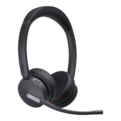 Yealink BH70 Bluetooth Wireless Dual Headset with Stand Teams USB-C A, 3 mic noise cancellation Talk time up to 35h BT51 C Dongle with Type A Adapter
