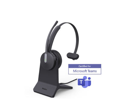 Yealink BH70 Bluetooth Wireless Mono Headset with Stand Teams USB-C A, 3mic noise cancellation up to 35h Talk time BT51 C Dongle with Type A Adapter