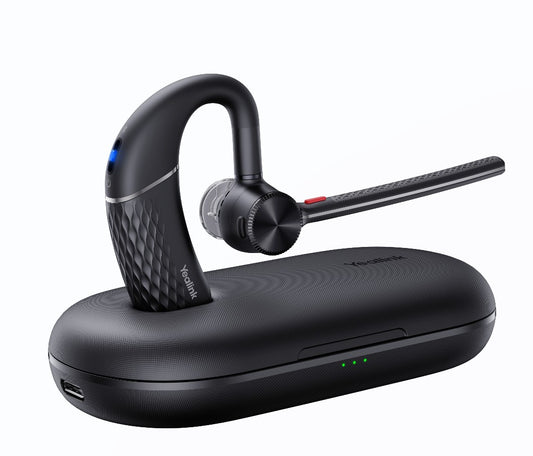 Yealink BH71 Pro USB-CA Bluetooth Wireless Mono Headset, Carrying Case w  Built-In Battery (20hrs), USB-C to USB-A Cable, 10H Talk Time