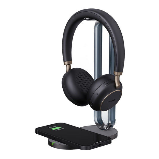 Yealink BH76 Plus with Charging Stand Teams Black USB-C A Bluetooth Stereo Headset, 5Mic Beamforming Noise Cancellation Talk time up to 35h