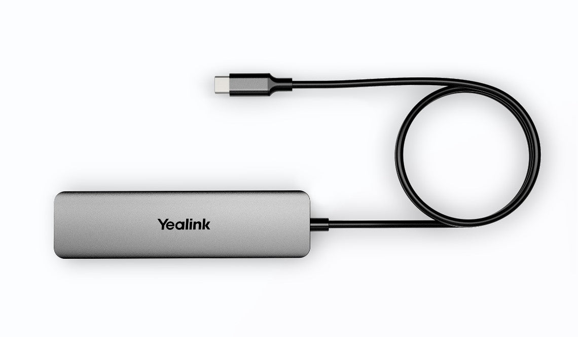 Yealink BYOD Box Cable Hub, with 1.5m USB-C Cable (USB-C to USB-A adapter included), easy plugplay setups,  Support to charging the connected laptop