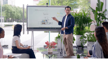 Yealink Floorstand for MeetingBoard 86 ft with Tray,Perfect fit for Yealink MeetingBoard 86 ft,Wheeled for easy transport Stable, White, EOS