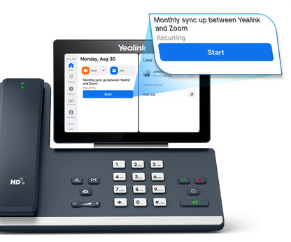 Yealink MP58 Zoom Edition Android 9.0 Phone, 7 ft Colour Touch Screen, HD Audio, Dual Gig Ports, Built in Bluetooth and WiFi, Native Zoom User (EOL)