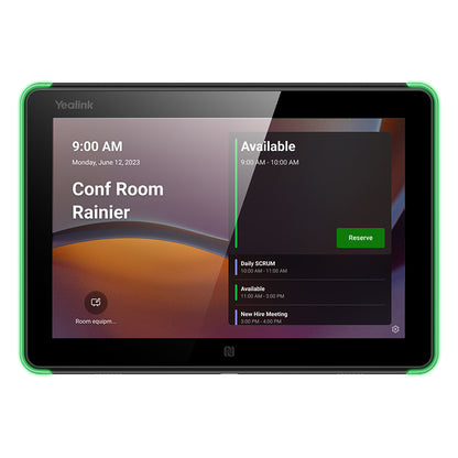 Yealink Roompanel Android based Scheduling Panel 8-inch, flush mount kit for wall or glass, 20 degree Tilt, PSU included, Yealink Platform, Microsoft Teams,