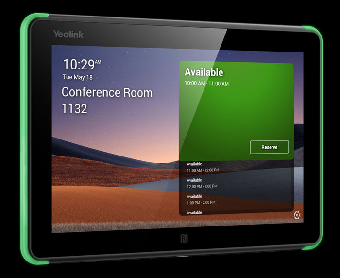 Yealink Roompanel Android based Scheduling Panel 8-inch, flush mount kit for wall or glass, 20 degree Tilt, PSU included, Yealink Platform, Microsoft Teams,