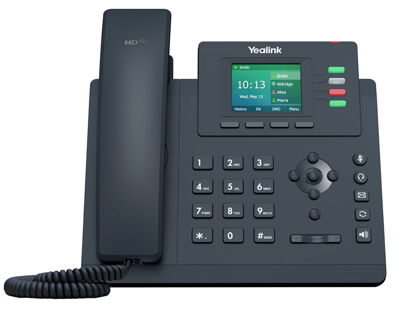 Yealink T33G 4 Line IP phone Entry-level, 320x240 Colour Display, Dual Gigabit Ports, PoE, HD Voice Quality, No Power Adapter included, Zoom, HD Voice