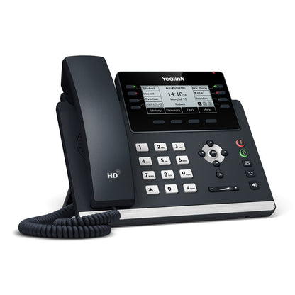 Yealink T43U 12 Line IP phone, 3.7 ft 360x160 pixel Graphical LCD with backlight, Dual USB Ports, POE Support, Wall Mountable, ( T42S ), 3.7 ft screen
