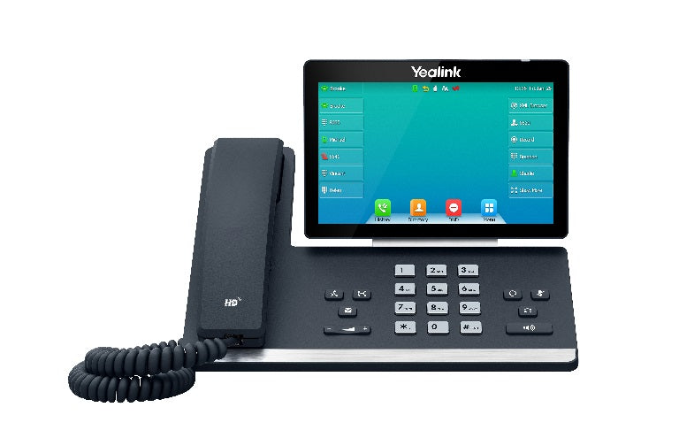 Yealink SIP-T57W, 16 Line IP HD Phone, 7 ft 800 x 480 colour screen, HD voice, Dual Gig Ports, Built in Bluetooth and WiFi, USB 2.0 Port, SBC Ready