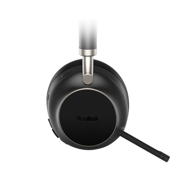 Yealink BH76 Teams Certified Bluetooth Wireless Stereo Headset, Black, ANC, USB-A, Rectractable Microphone, 35 hours battey life EOS