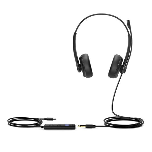 Yealink UH34 SE Dual USB-C USB Wired Headset, Teams Certified, Noise Cancelling Headset,USB-C and 3.5mm Jac,ControllerTeams Button, Ultra-Lightweight