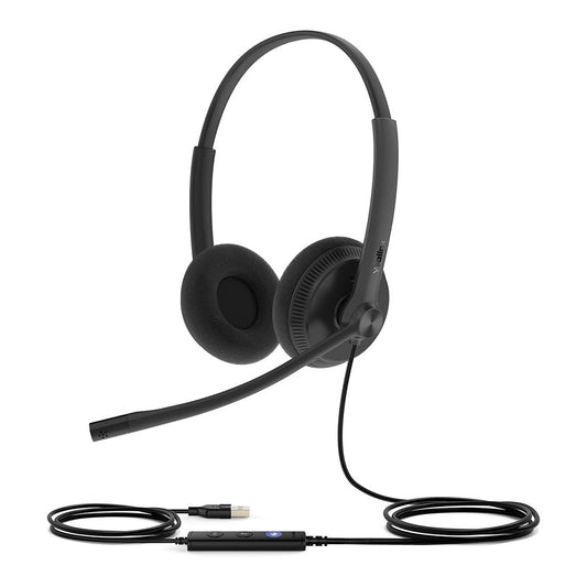 Yealink UH34 Lite Dual UC USB Headset, Lightweight, All Day Wearing Comfort, Ear Wideband Noise Cancelling Microphone, Leather Ear Cushions, USB-A
