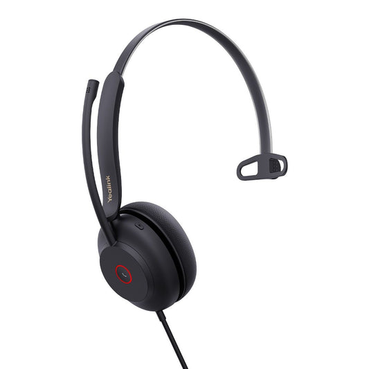 Yealink UH37 Mono USB Wired Headset, UC, USB-C, 35mm Speaker, Busylight, Leather Ear Cushion,HD Audio, 2Mic Noise Killer, Microsoft Teams  UC