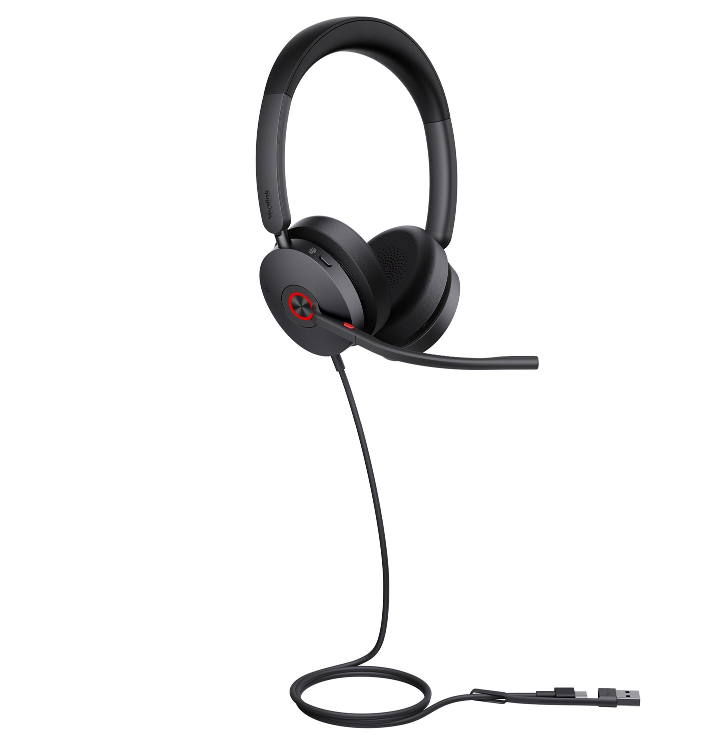Yealink UH48 Teams USB Wired Headset Hybrid Active Noise Cancellation, Four-Microphone Noise-canceling Technology,  Swift Plug  Play All-Day Comfort