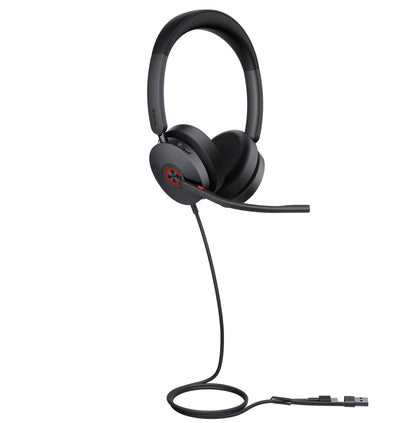 Yealink UH48 Teams USB Wired Headset Hybrid Active Noise Cancellation, Four-Microphone Noise-canceling Technology,  Swift Plug  Play All-Day Comfort