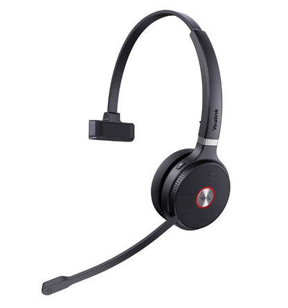 Yealink WH62 Mono Teams DECT Wireless Headset, Busylight On Headset, Leather Ear Cushions, Multi-devices connection, Breathable Wearing, HD voice