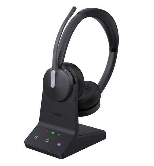 Yealink WH64 Dual Teams DECT Wireless Headset, DECT  Bluetooth Wireless, Busylight, 3-Mic Noise Cancellation, Charging Stands, Carrying Bag