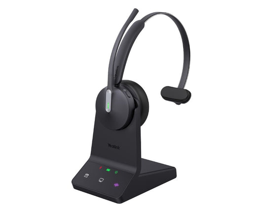 Yealink WH64 Mono Teams DECT Wireless Headset, DECT  Bluetooth Wireless Technology, 3-Mic Noise Cancellation, Charging Stands, Carrying Bag