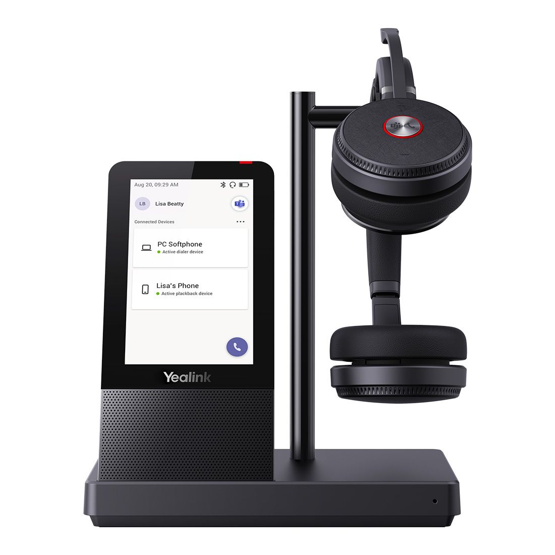 Yealink WH66 Dual Teams DECT Wireless Headset, UC Workstation, HD Voice, 2-Mic Noise Cancellation330 degree Adjustable, Leather Ear Cushions, Teams, Zoom