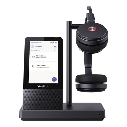 Yealink WH66 Dual Teams DECT Wireless Headset, UC Workstation, HD Voice, 2-Mic Noise Cancellation330 degree Adjustable, Leather Ear Cushions, Teams, Zoom