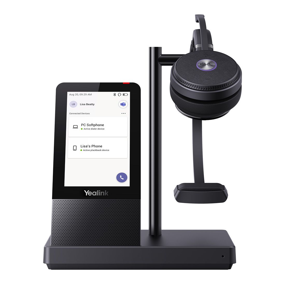 Yealink WH66 Mono Teams DECT Wireless Headset, UC Workstation, HD Voice, 2-Mic Noise Cancellation330 degree Adjustable, Leather Ear Cushions, Zoom