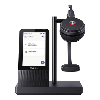 Yealink WH66 Mono Teams DECT Wireless Headset, UC Workstation, HD Voice, 2-Mic Noise Cancellation330 degree Adjustable, Leather Ear Cushions, Zoom