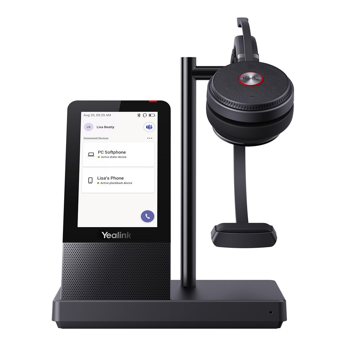 Yealink WH66 Mono Teams DECT Wireless Headset, UC Workstation, HD Voice, 2-Mic Noise Cancellation330 degree Adjustable, Leather Ear Cushions, Zoom