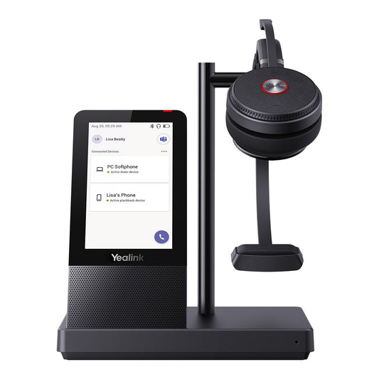 Yealink WH66 Mono Teams DECT Wireless Headset, UC Workstation, HD Voice, 2-Mic Noise Cancellation330 degree Adjustable, Leather Ear Cushions, Zoom