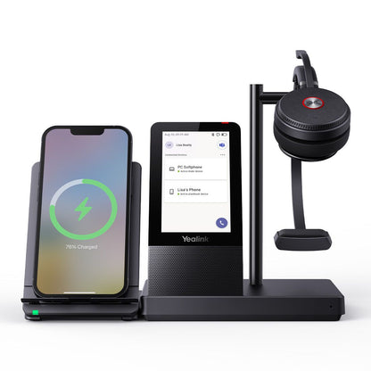 Yealink WH66 Mono Teams DECT Wireless Headset, UC Workstation, HD Voice, 2-Mic Noise Cancellation330 degree Adjustable, Leather Ear Cushions, Zoom