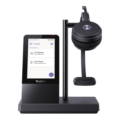 Yealink WH66 Mono Teams DECT Wireless Headset, UC Workstation, HD Voice, 2-Mic Noise Cancellation330 degree Adjustable, Leather Ear Cushions, Zoom