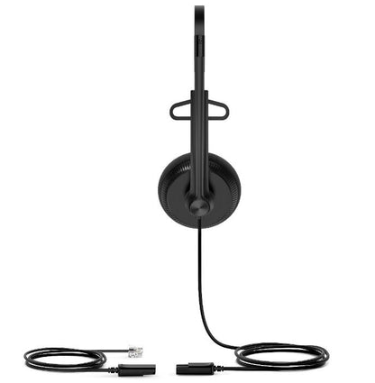 Yealink YHS34 Mono Wired Headset with QD to RJ Port, Wideband Noise-Canceling Headset, Monaural Ear, RJ9, QD Cord, Leather Ear Piece, Hearing Protecti