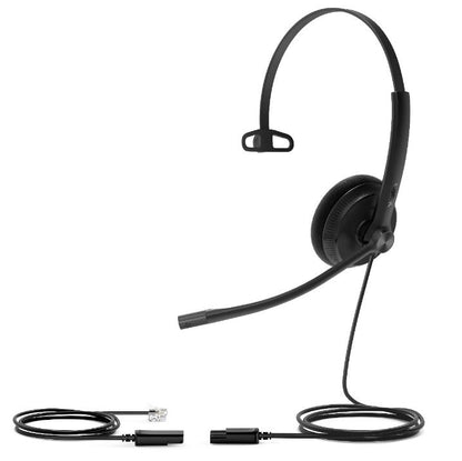 Yealink YHS34 Lite Mono Wired Headset with QD to RJ Port, Wideband Noise-Canceling Headset, Monaural Ear, RJ9, QD Cord, Foamy Ear Cushion
