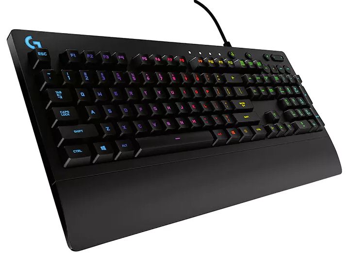 (LS)Logitech G213 Prodigy RGB Gaming Keyboard, 16.8 Million Lighting Colors Mech-Dome Backlit Keys Dedicated Media Controls Spill-Resistant Durable