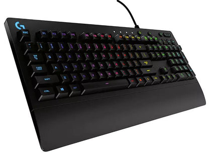 (LS)Logitech G213 Prodigy RGB Gaming Keyboard, 16.8 Million Lighting Colors Mech-Dome Backlit Keys Dedicated Media Controls Spill-Resistant Durable