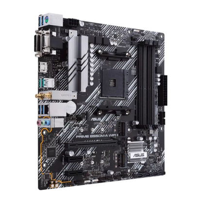 ASUS AMD B550M PRIME B550M-A WIFI II (Ryzen AM4) Micro-ATX Motherboard, Dual M.2, PCIe 4.0, Wi-Fi 6, 1 Gb Ethernet, HDMI, DVI-D, D-Sub, SATA 6G