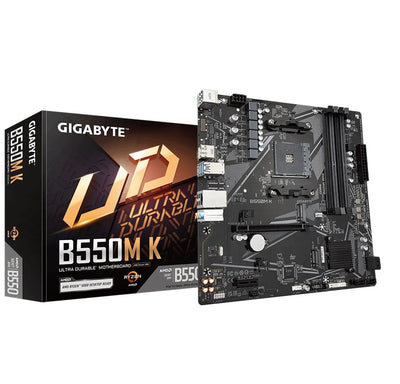 Gigabyte B550MK AMD AM4 M-ATX Motherboard 4x DDR4~128GB,1x PCIe x16, 1 x PCIe x1, 2x M.2, 4x SATA , 4x USB 3.2,  4x USB 2.0