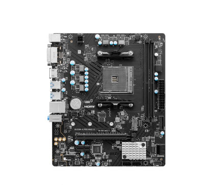 MSI B450M-A PRO MAX II AMD M-ATX Motherboard - AM4 Ryzen, 2xDDR4-max64GBCapacity,1xPCIe x16slot, 4xSATA 6Gb, 6xUSB3.0, 6xUSB2.0, DVI-D HDMI, 2.5G LAN