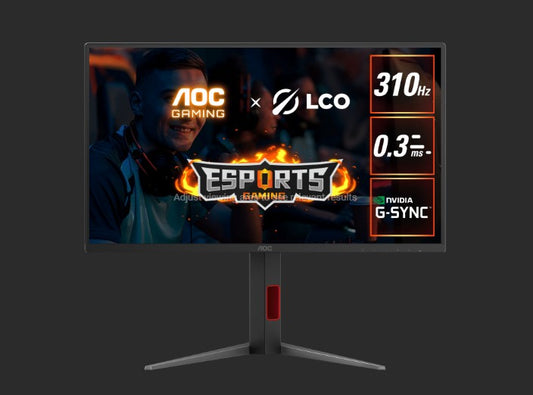 AOC 24.5 ft Fast IPS,1920  1080 FHD, 310Hz, 0.3ms, HDR400, HAS Stand, G-sync Compatible Gaming Monitor