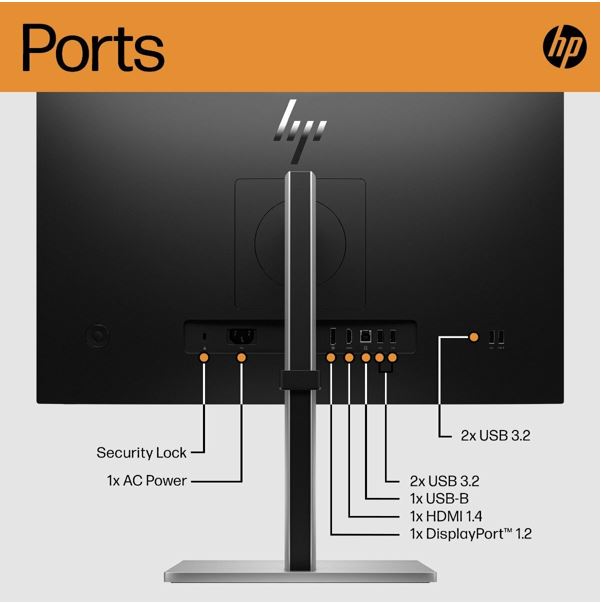 EOL- MNHP-P24HG5 - HP E24 G5 23.8 ft 24 ft 75Hz FHD IPS Monitor AntiGlare 1920x1080 16:9 5ms Height Adjustment Tilt Swivel Pivot 4xUSB Hub DP HDMI VESA 3