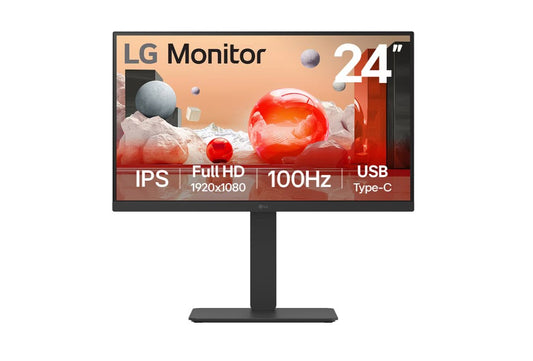 LG 24 ft FHD IPS Business FHD 1920x1080 16:9, USB-C, Height Adjustment Tilt Swivel Pivot VESA Display Port,  HDMI, Speakers x 2, 3yrs Monitor