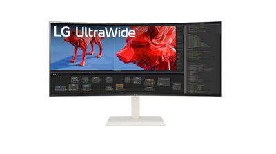 LG 38 ft Curved Ultra Wide QHD (3840x1600) 144Hz, IPS, 1ms, 2x USB Type-C (90w PD), HDR600 , HDMI, 4xUSB 3.0, RJ45, HAJ, Speakers, Professional Monitor