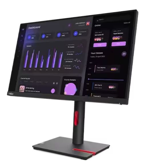 LENOVO ThinkVision T24I-30 23.8 ft 24 ft 60Hz FHD Monitor 1920x1080 16:9 Anti-Glare Height Adjustable Titl Swivel Pivot 4xUSB3.2 Hub VGA DP HDMI Audio 3yr