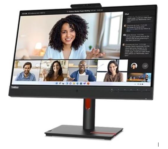 LENOVO ThinkVision T24mv 23.8 ft 24 ft FHD USB-C Docking IPS Monitor Height Adjust Tilt Swivel Pivot Webcam Daisy Chain DP HDMI LAN 4xUSB3.2 Hub Speakers