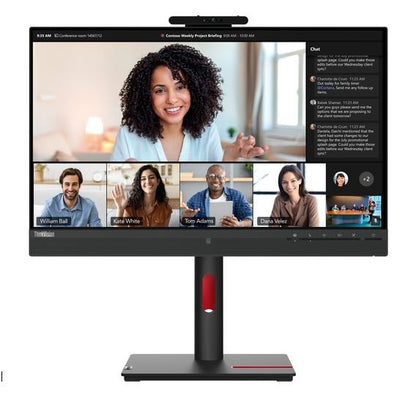 LENOVO ThinkVision T24mv 23.8 ft 24 ft FHD USB-C Docking IPS Monitor Height Adjust Tilt Swivel Pivot Webcam Daisy Chain DP HDMI LAN 4xUSB3.2 Hub Speakers