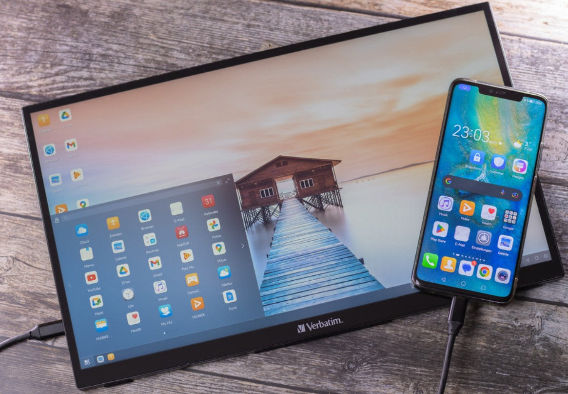 Verbatim 15.6 ft IPS USB-C Touch Full HD 1920 x 1080, 10 Point Touch, - Tilt, Speaker, Earphone, VESA 50mm x 50mm Business Ultra Portable IOS Monitor